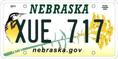 NE license plate XUE717