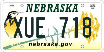 NE license plate XUE718