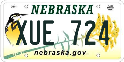 NE license plate XUE724