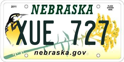 NE license plate XUE727