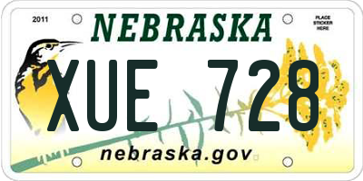 NE license plate XUE728