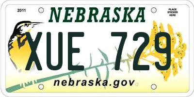 NE license plate XUE729