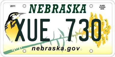 NE license plate XUE730