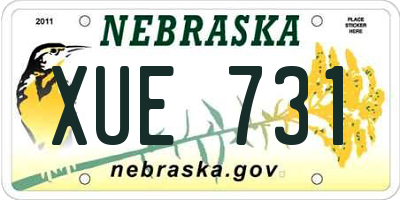 NE license plate XUE731
