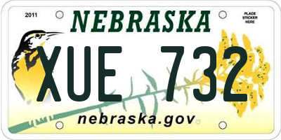 NE license plate XUE732