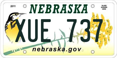 NE license plate XUE737