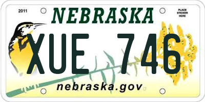 NE license plate XUE746