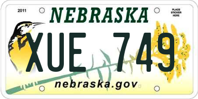 NE license plate XUE749