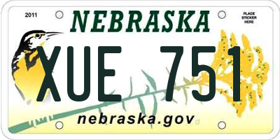 NE license plate XUE751