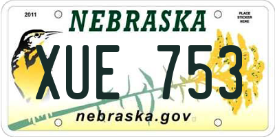 NE license plate XUE753
