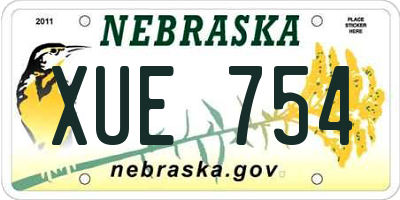 NE license plate XUE754