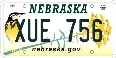 NE license plate XUE756
