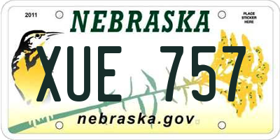 NE license plate XUE757