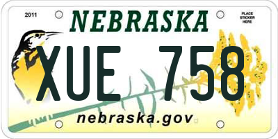 NE license plate XUE758