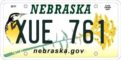 NE license plate XUE761