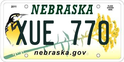 NE license plate XUE770