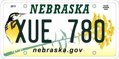 NE license plate XUE780