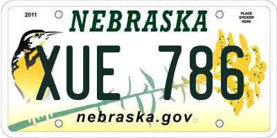 NE license plate XUE786