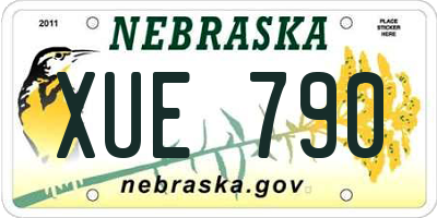 NE license plate XUE790