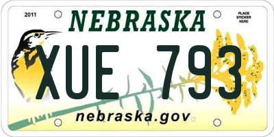 NE license plate XUE793