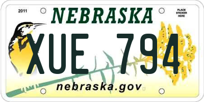 NE license plate XUE794