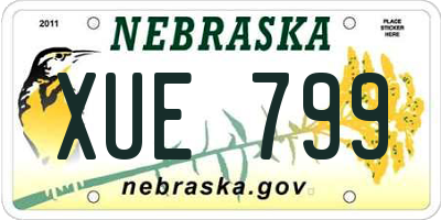 NE license plate XUE799