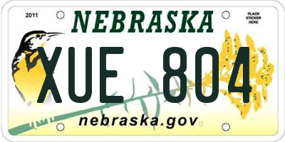 NE license plate XUE804