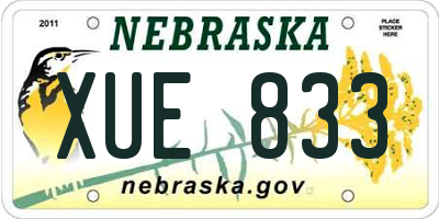 NE license plate XUE833