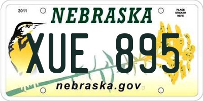 NE license plate XUE895