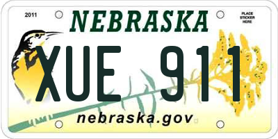 NE license plate XUE911