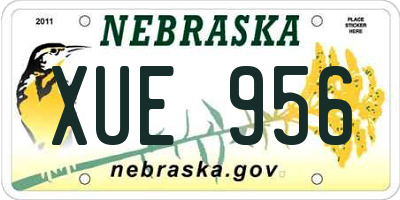 NE license plate XUE956