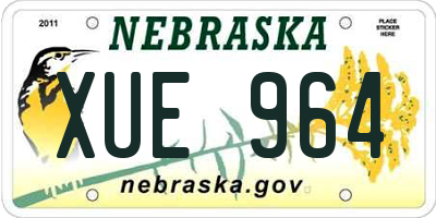 NE license plate XUE964