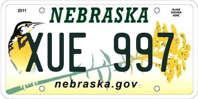 NE license plate XUE997