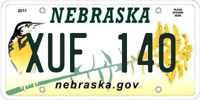 NE license plate XUF140