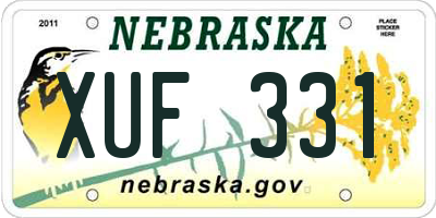 NE license plate XUF331