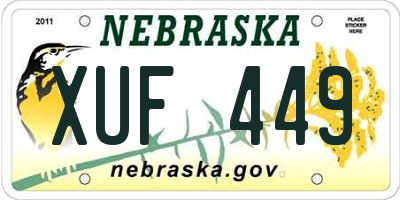 NE license plate XUF449