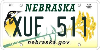 NE license plate XUF511