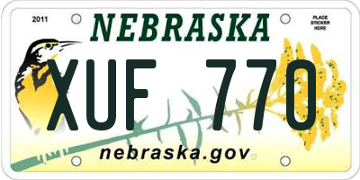 NE license plate XUF770