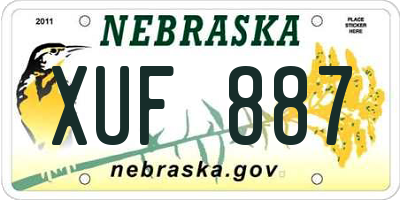 NE license plate XUF887