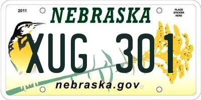 NE license plate XUG301