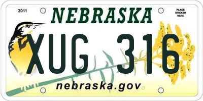 NE license plate XUG316