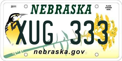 NE license plate XUG333