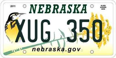 NE license plate XUG350