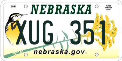 NE license plate XUG351