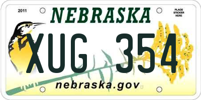NE license plate XUG354