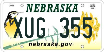NE license plate XUG355