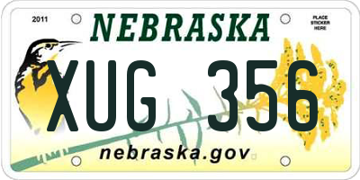 NE license plate XUG356
