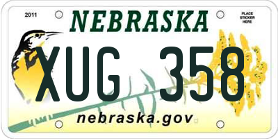 NE license plate XUG358