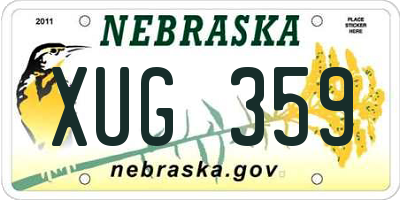 NE license plate XUG359