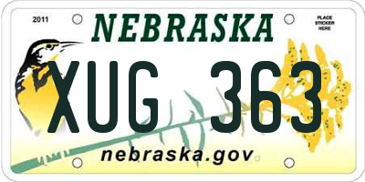 NE license plate XUG363